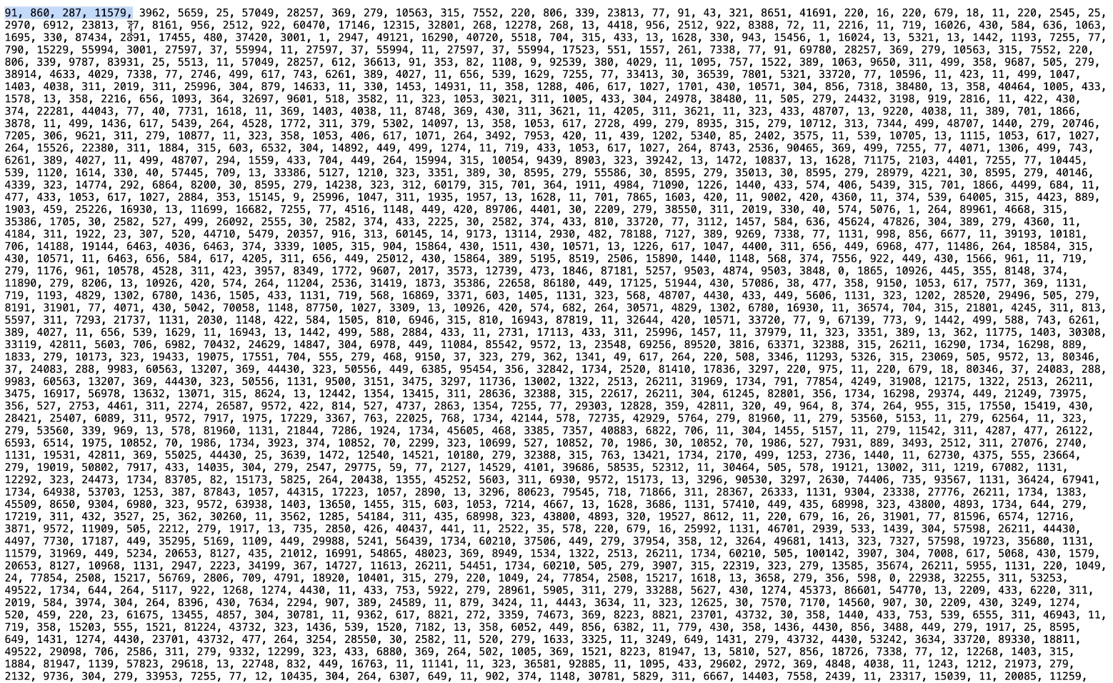 FineWeb1 text tokenized into token IDs